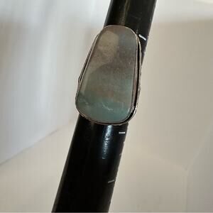 💕‎ Handmade calcite, gemstone ring, silver plated stamped 925 size 6